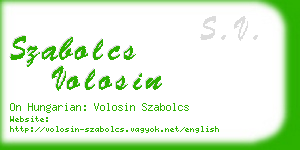 szabolcs volosin business card